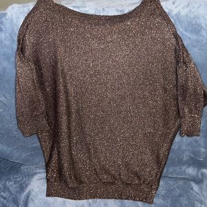 Express sparkly cold shoulder top